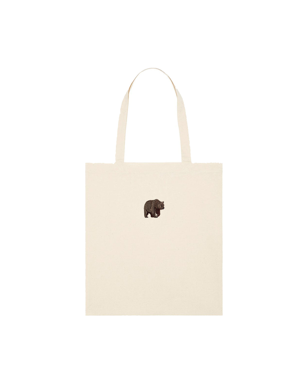 Brown Bear Embroidered Tote Bag