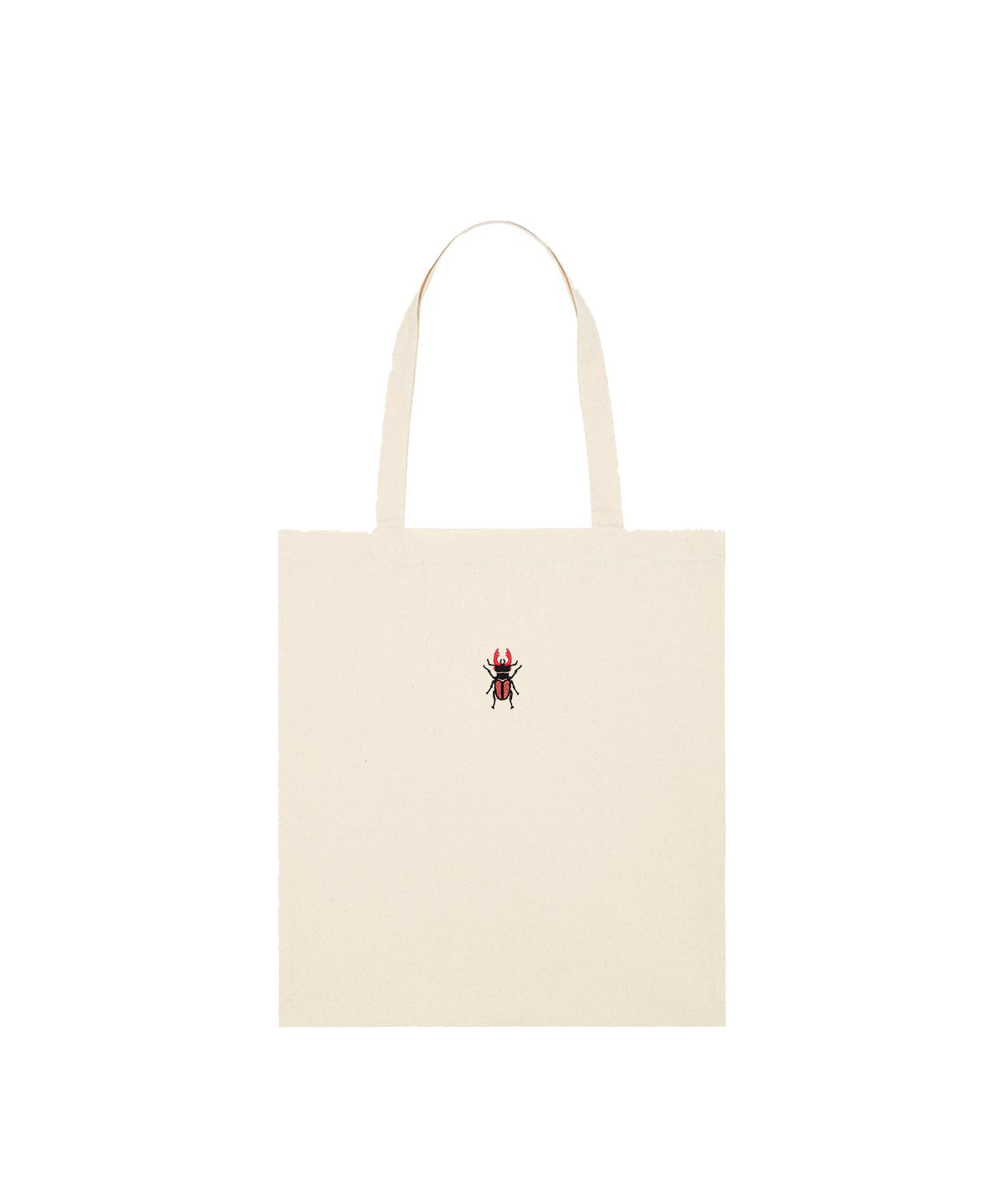 Stag Beetle Embroidered Tote Bag