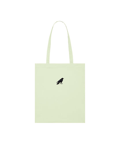 Crow Embroidered Tote Bag