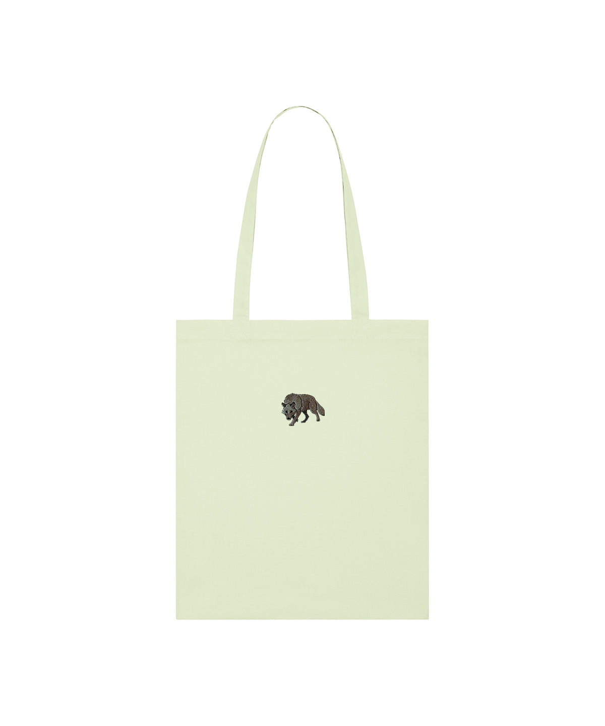 Grey Wolf Embroidered Tote Bag