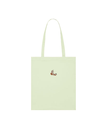 Mushroom Moon Crescent Embroidered Tote Bag