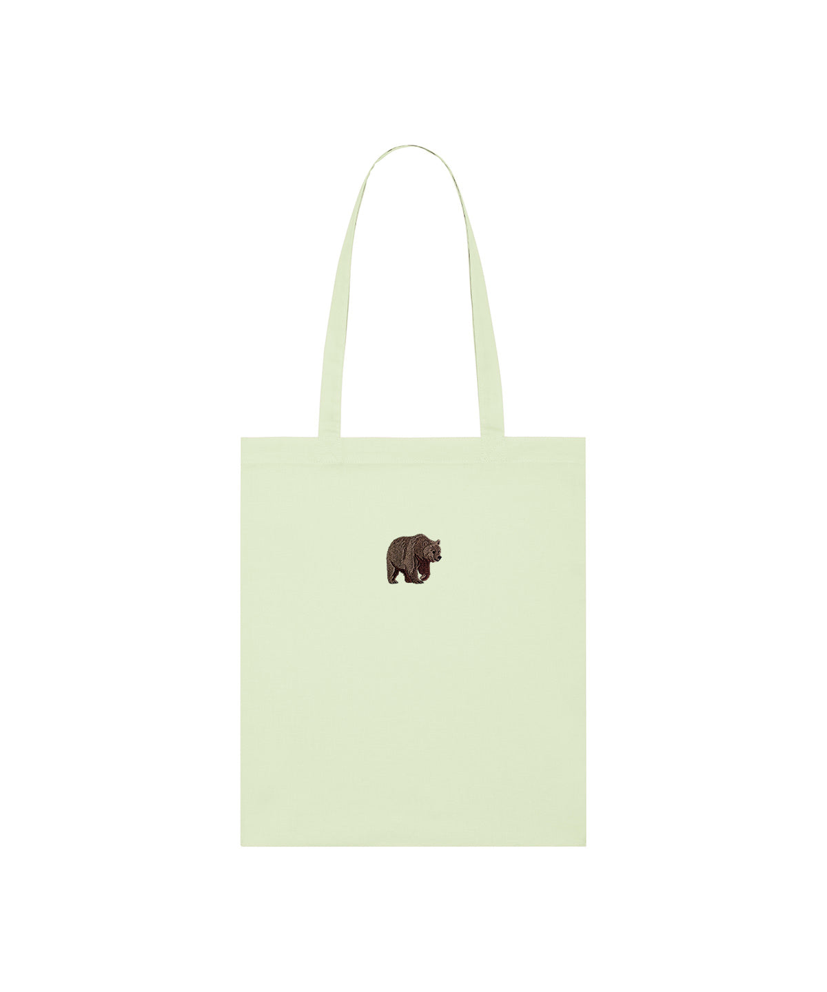 Brown Bear Embroidered Tote Bag