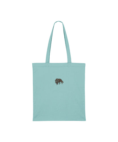 Grey Wolf Embroidered Tote Bag