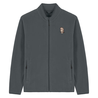 Barn Owl Cute Embroidered Men's Fleece Jacket