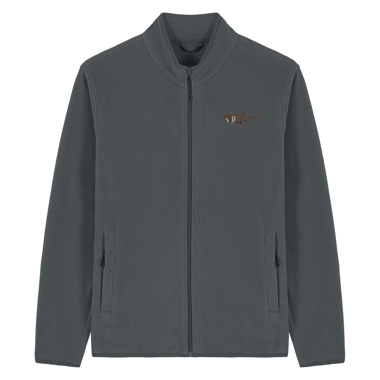 Basking Shark Embroidered Men's Fleece Jacket
