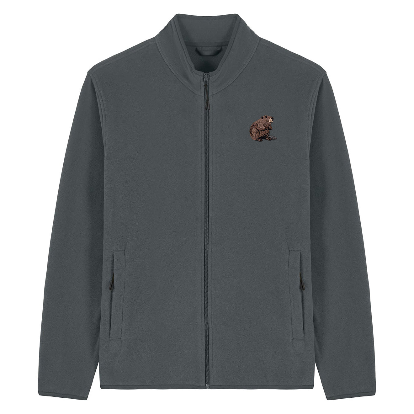 Beaver Embroidered Men's Fleece Jacket
