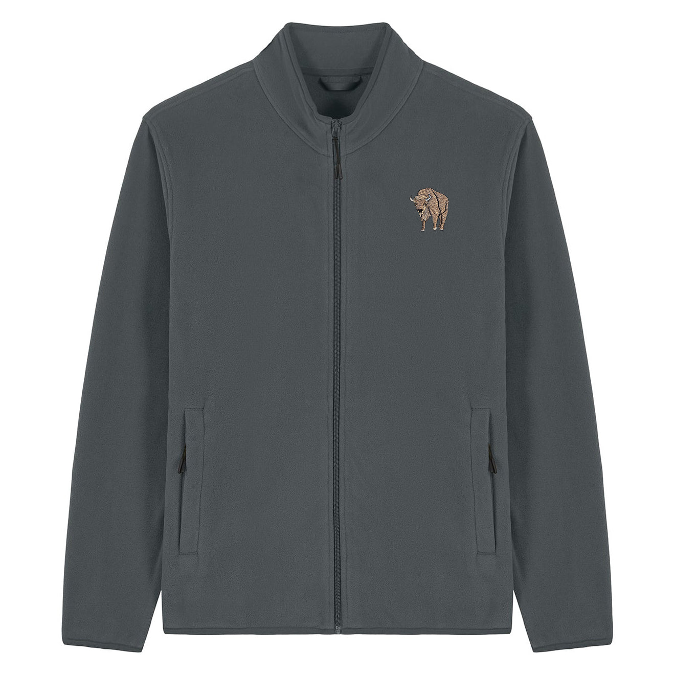 Bison Embroidered Men's Fleece Jacket