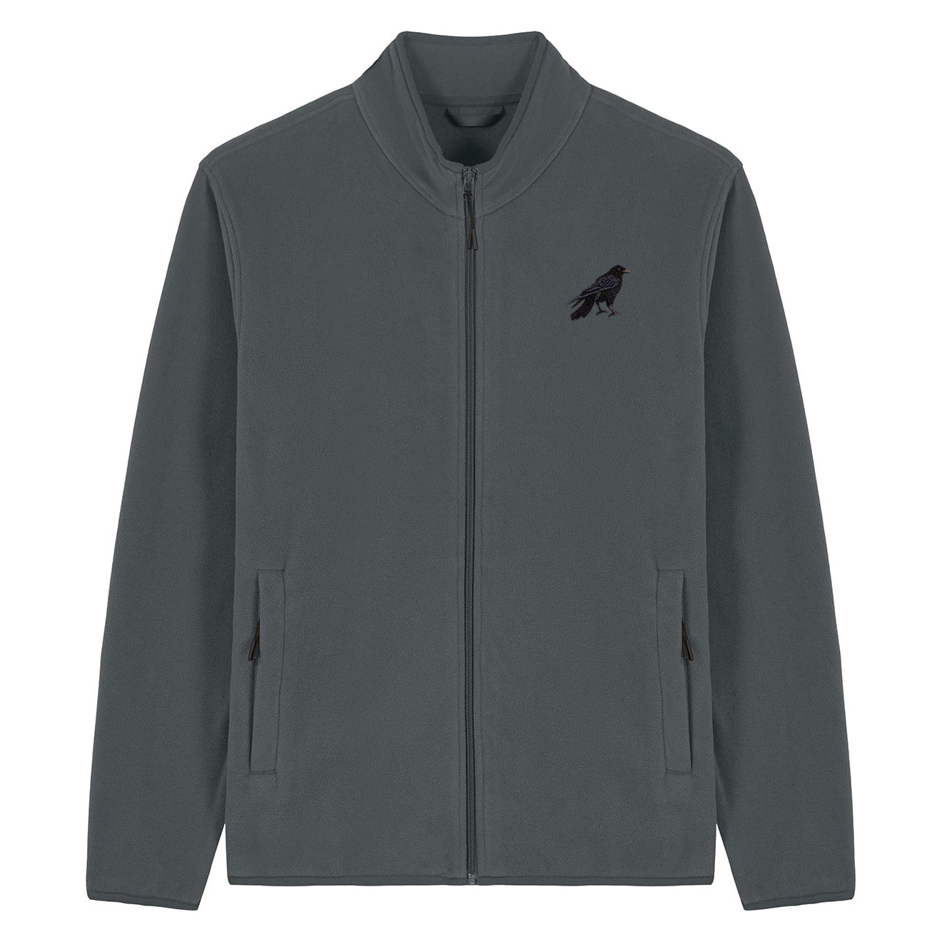 Crow Embroidered Men's Fleece Jacket