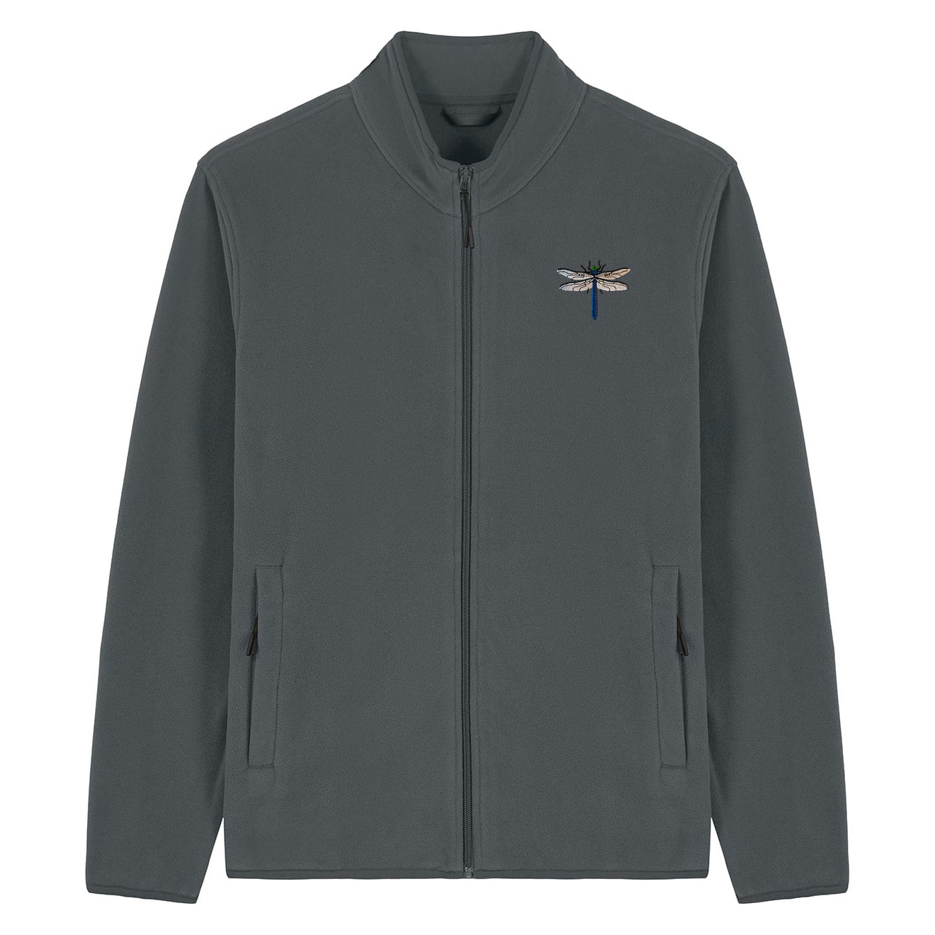 Dragonfly Embroidered Men's Fleece Jacket