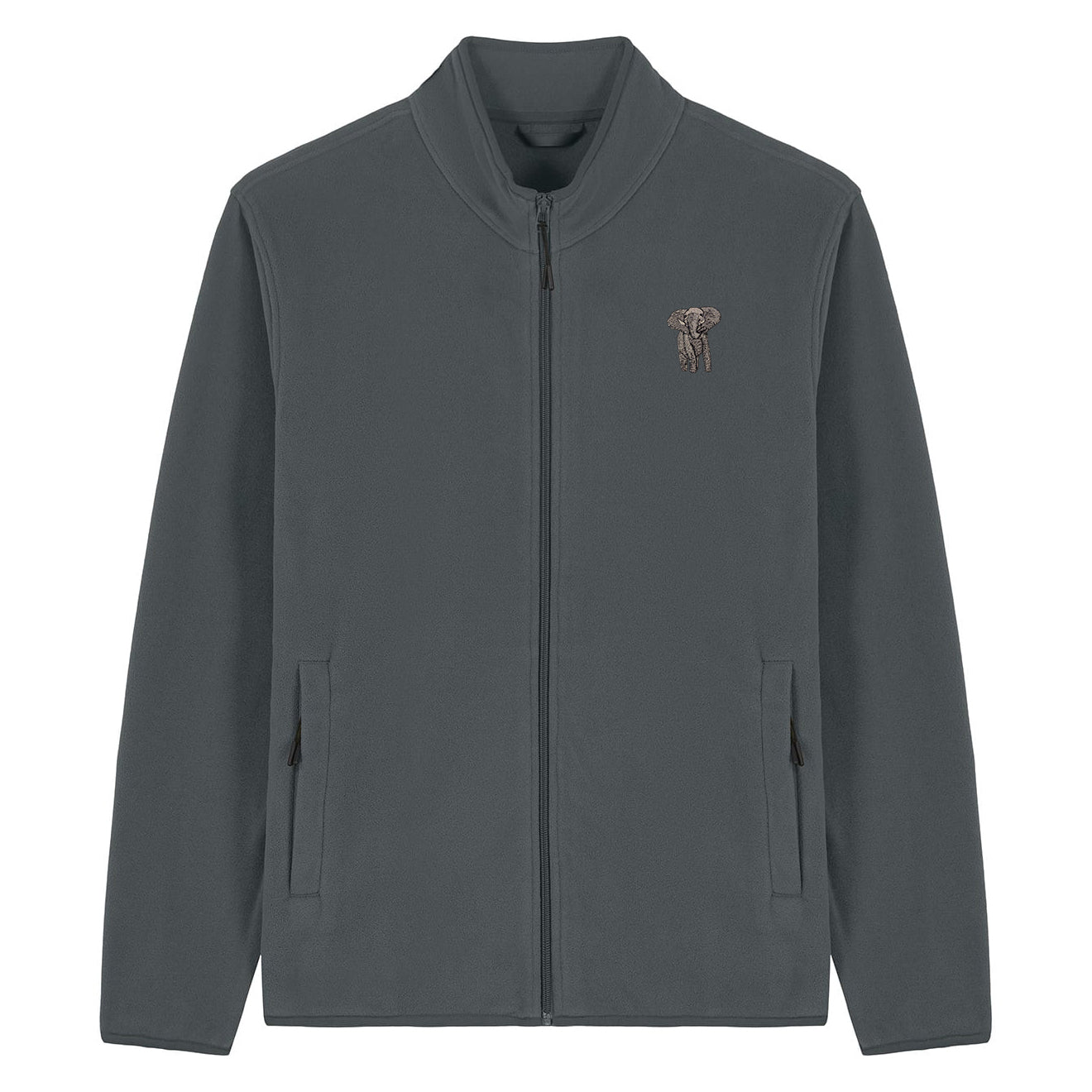 Elephant Embroidered Men's Fleece Jacket