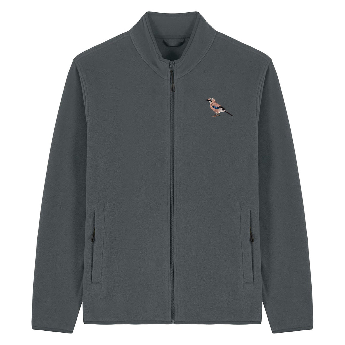 Eurasian Jay Embroidered Men's Fleece Jacket