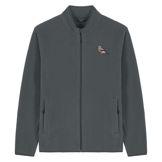 Eurasian Jay Embroidered Men's Fleece Jacket