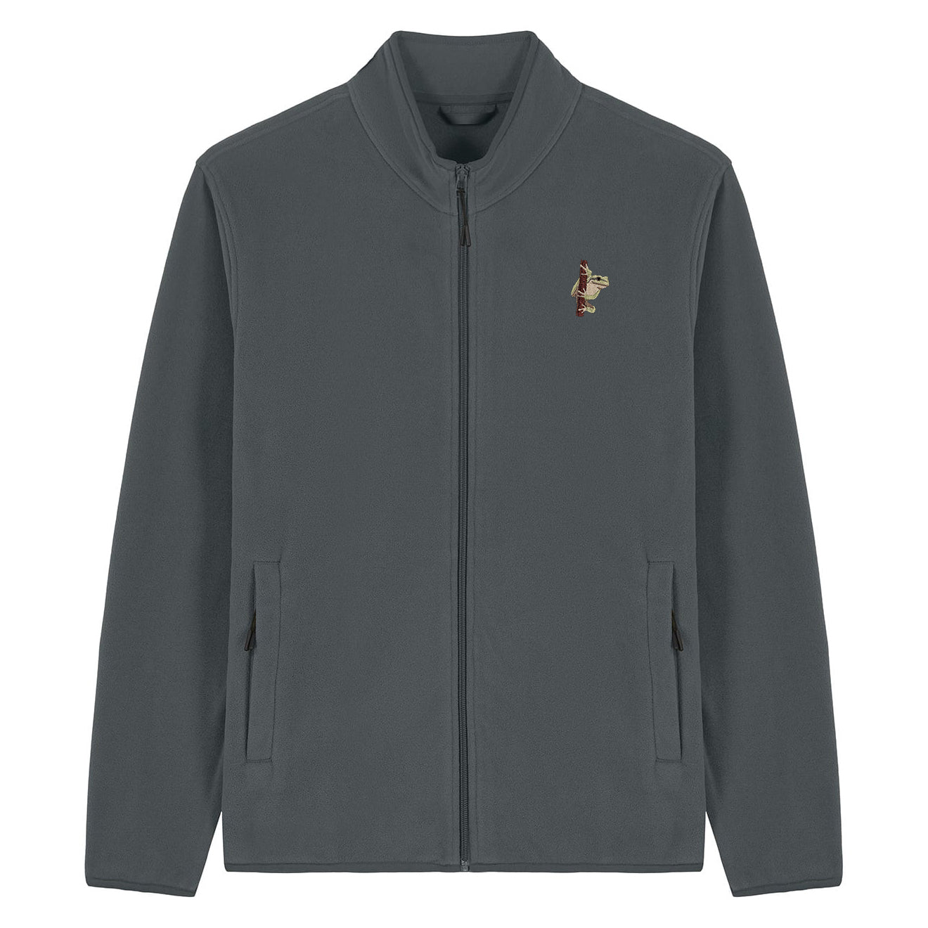 European Tree Frog Embroidered Men's Fleece Jacket