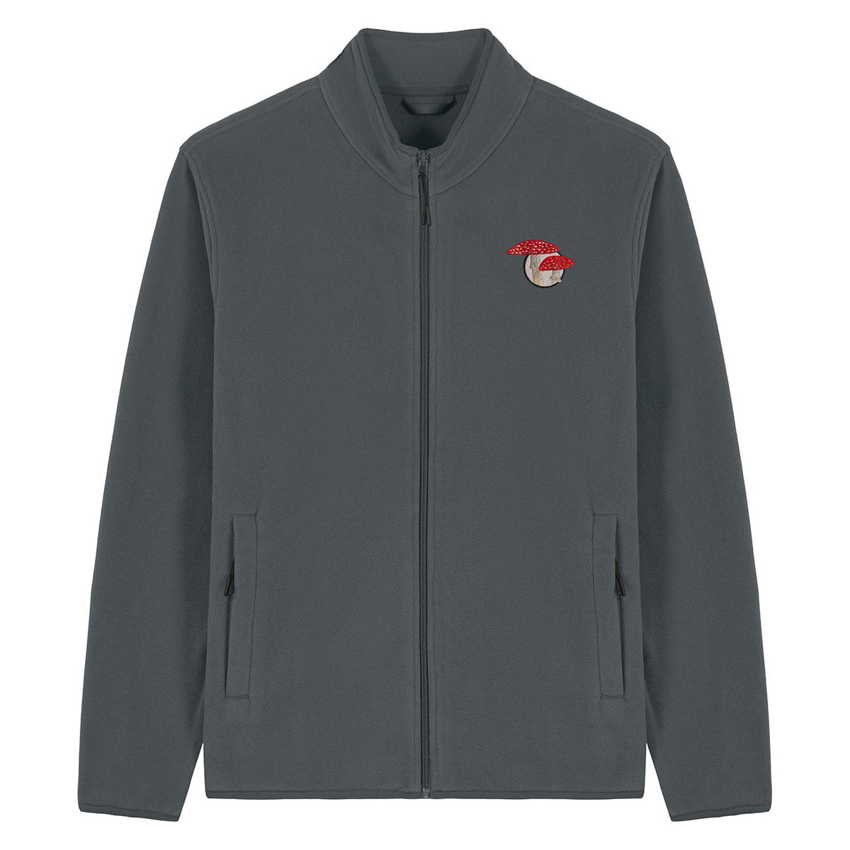 Fly Agaric Mushroom Embroidered Men's Fleece Jacket