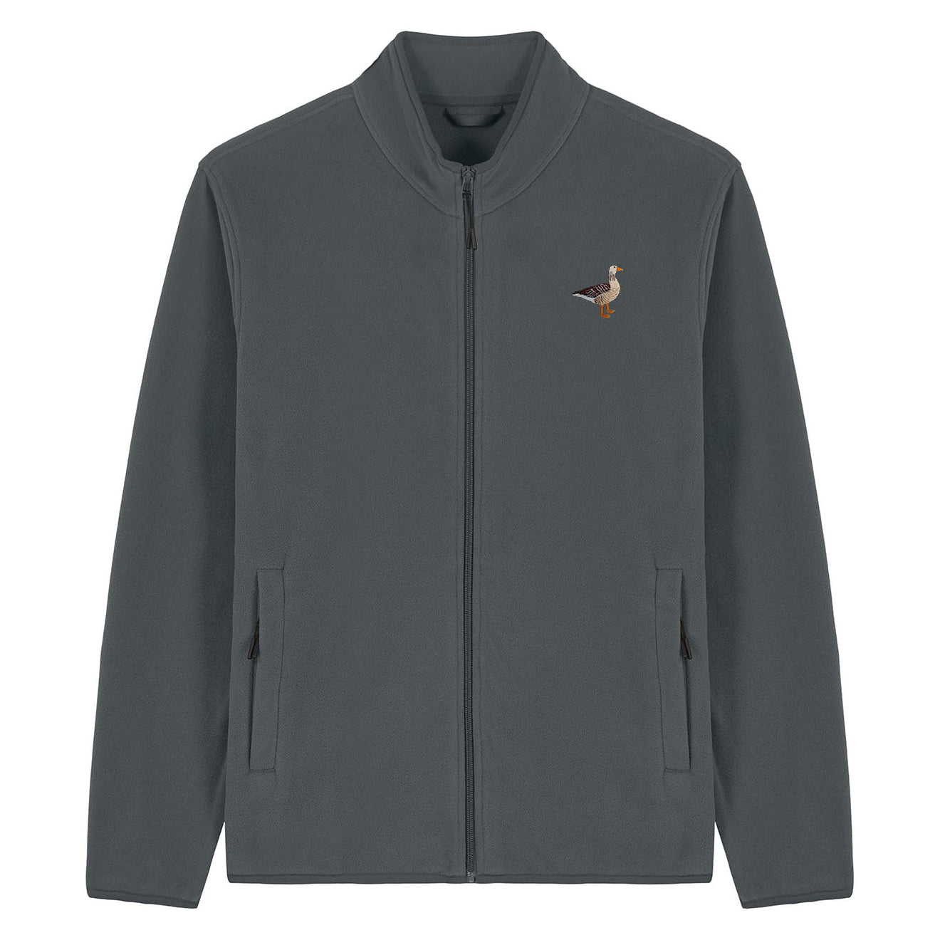 Greylag Goose Embroidered Men's Fleece Jacket