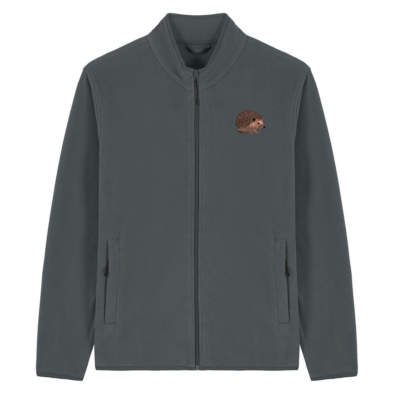 Hedgehog Embroidered Men's Fleece Jacket