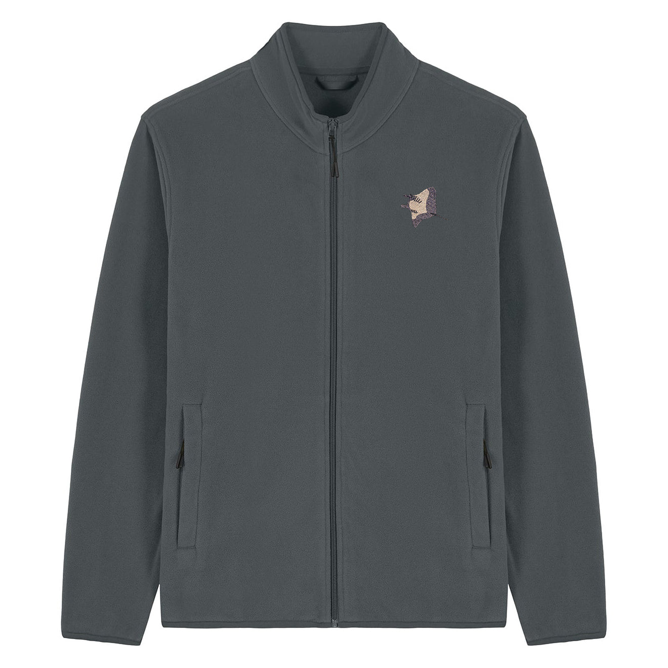 Manta Ray Embroidered Men's Fleece Jacket