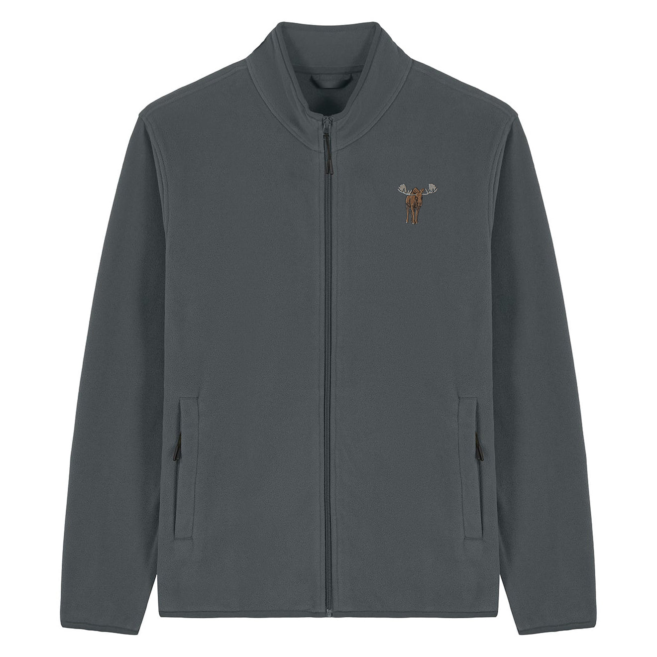 Moose Embroidered Men's Fleece Jacket