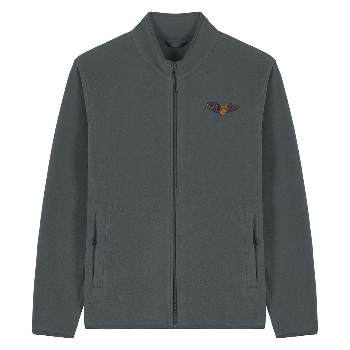 Noctule Bat Embroidered Men's Fleece Jacket