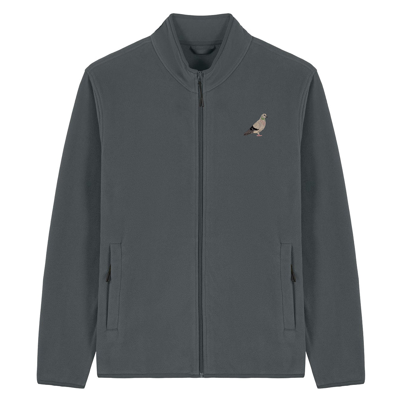 Pigeon Embroidered Men's Fleece Jacket