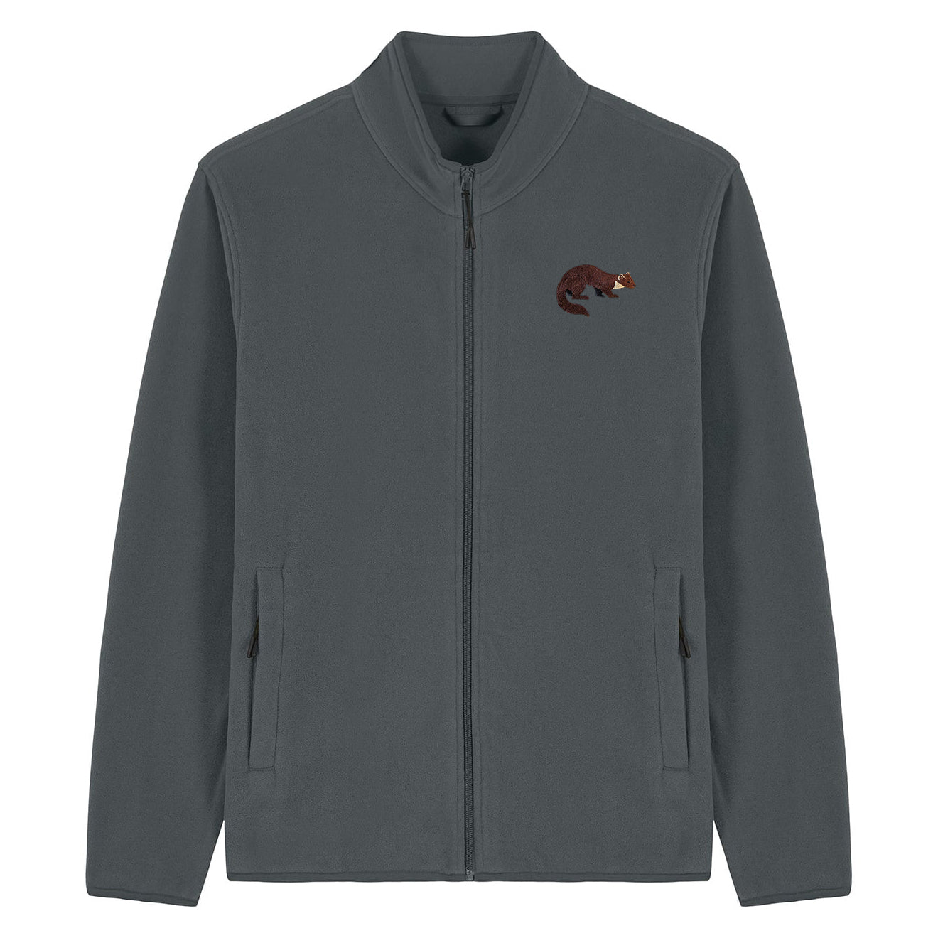 Pine Marten Embroidered Men's Fleece Jacket