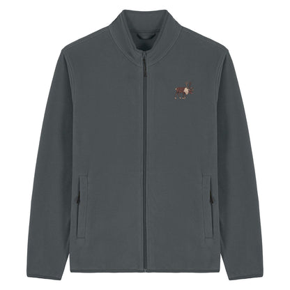 Reindeer Embroidered Men's Fleece Jacket