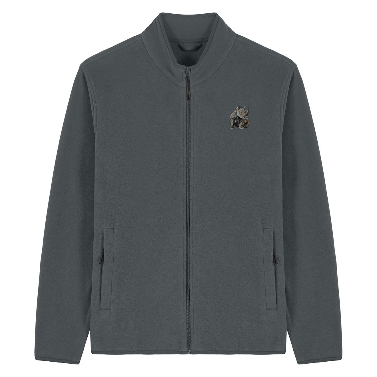 Rhino Embroidered Men's Fleece Jacket