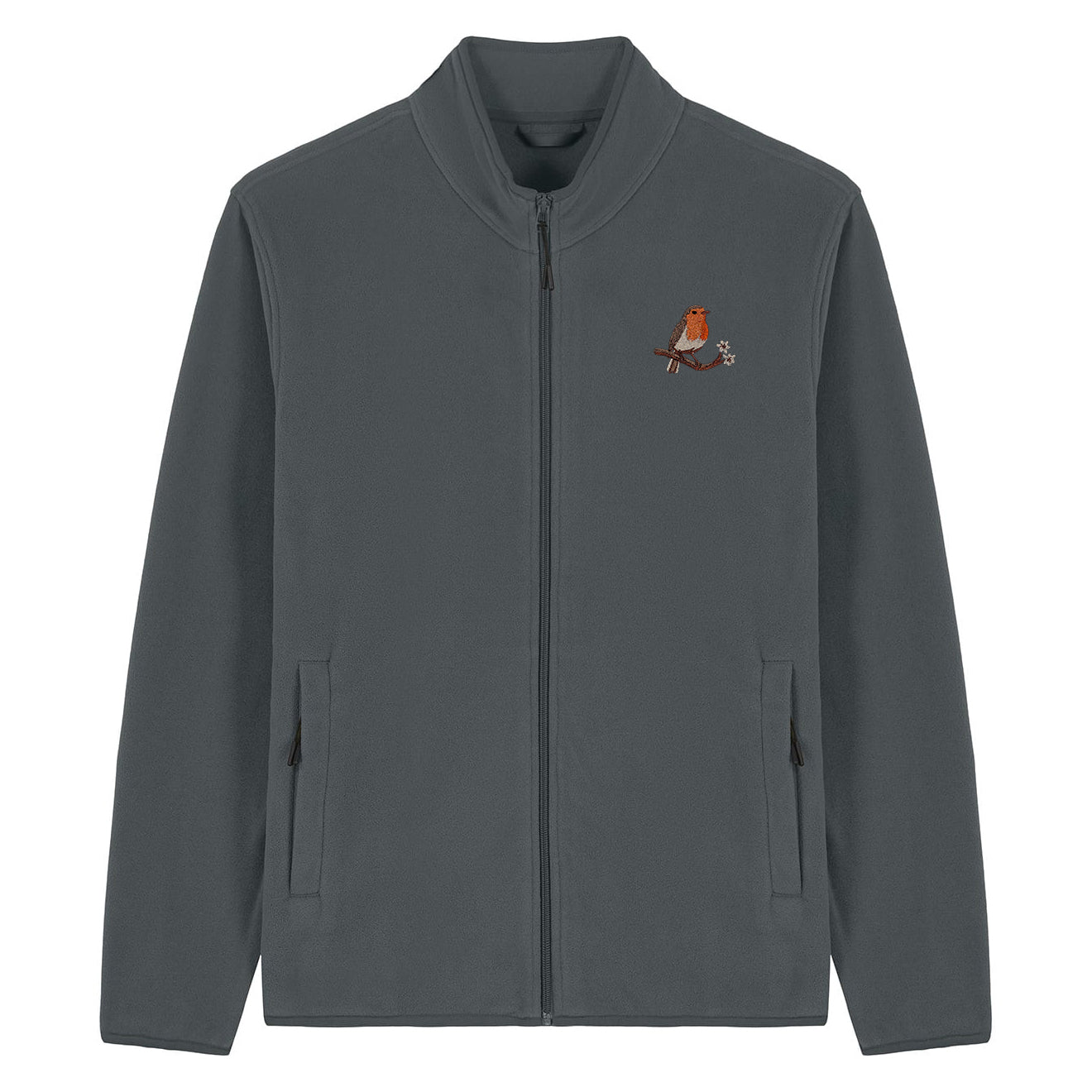 Robin Embroidered Men's Fleece Jacket