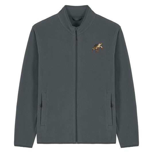 Sea Turtle Embroidered Men's Fleece Jacket