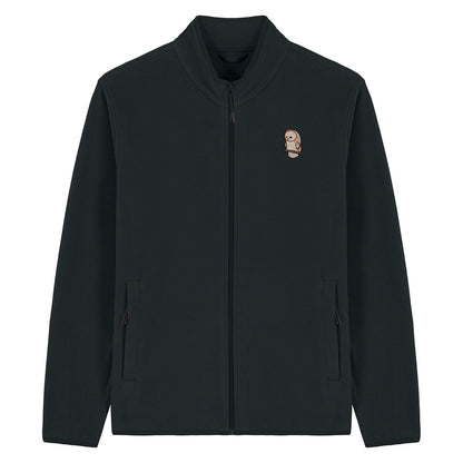 Barn Owl Cute Embroidered Men's Fleece Jacket