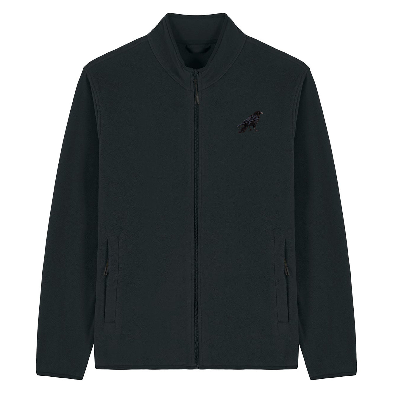 Crow Embroidered Men's Fleece Jacket