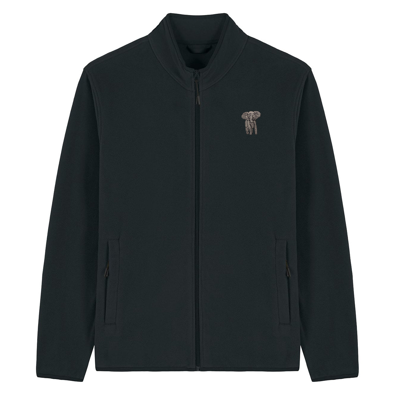 Elephant Embroidered Men's Fleece Jacket