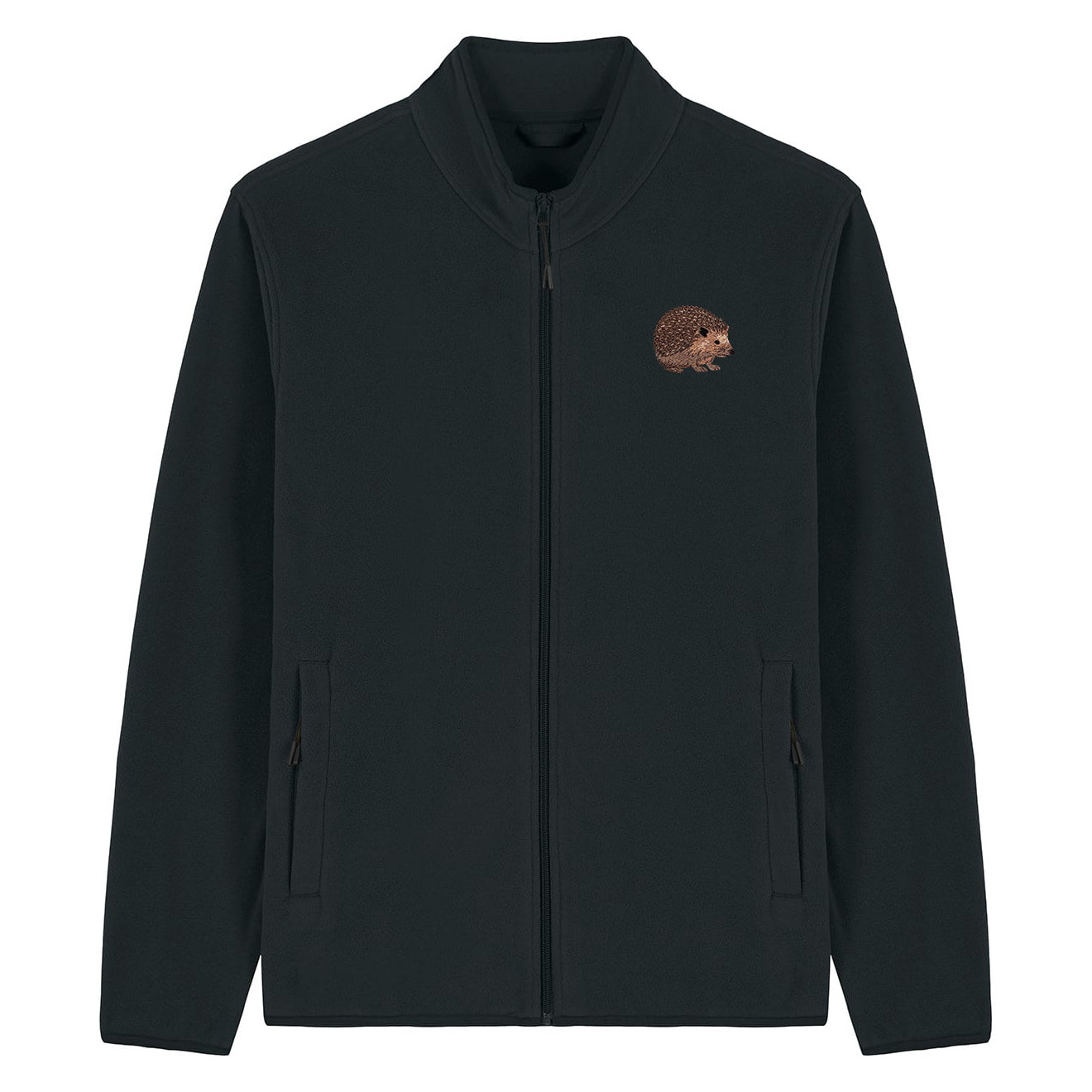Hedgehog Embroidered Men's Fleece Jacket