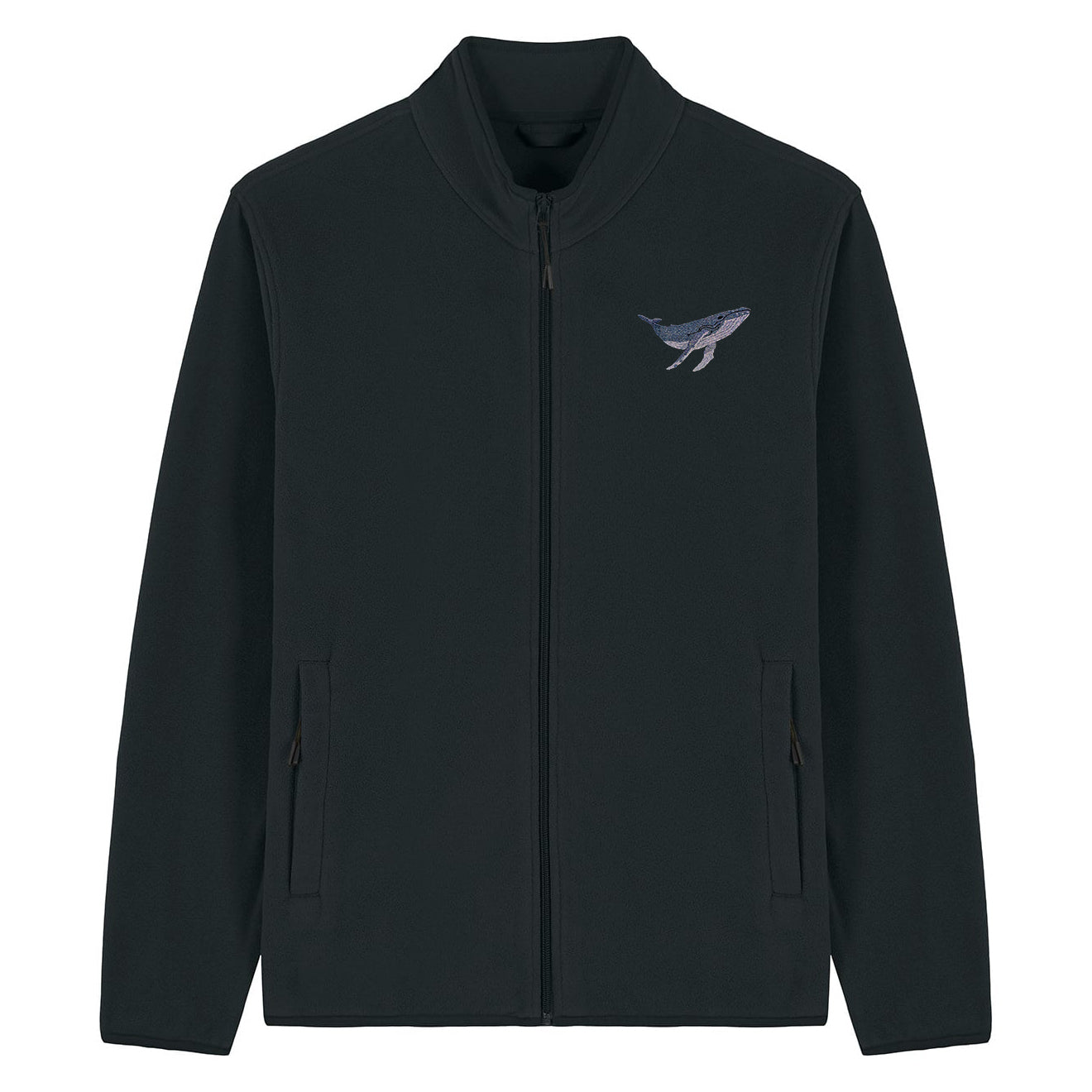 Humpback Whale Embroidered Men's Fleece Jacket