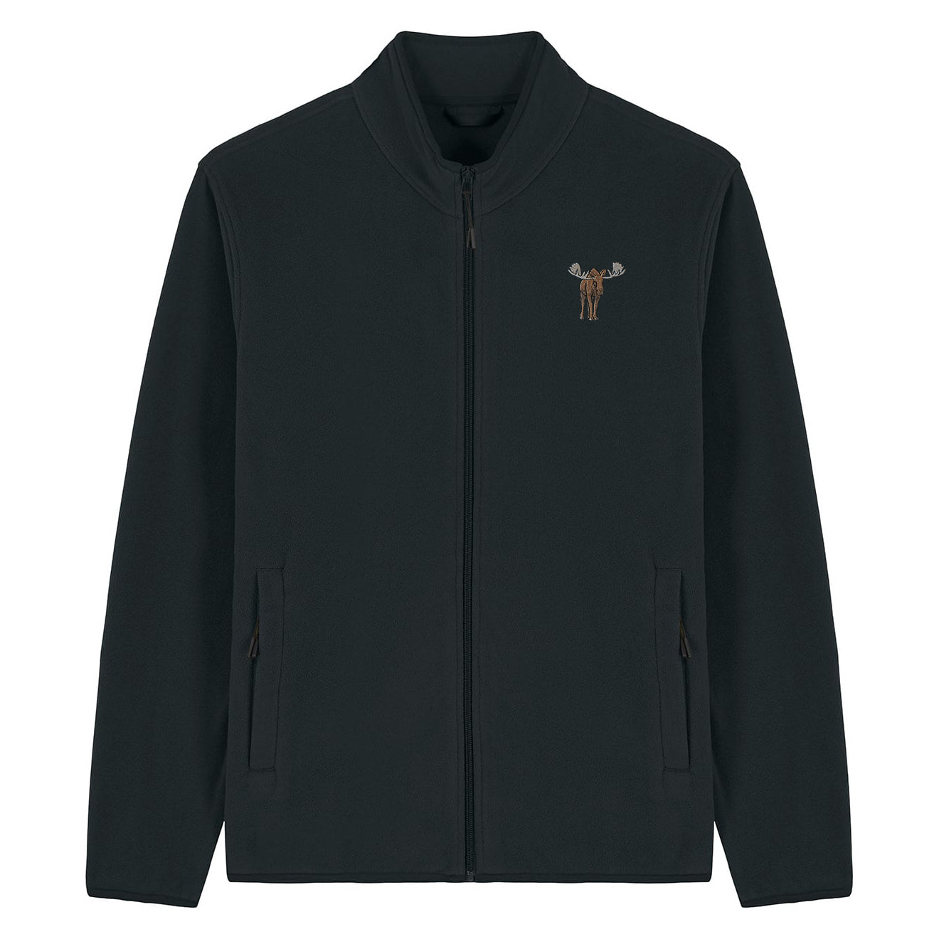 Moose Embroidered Men's Fleece Jacket