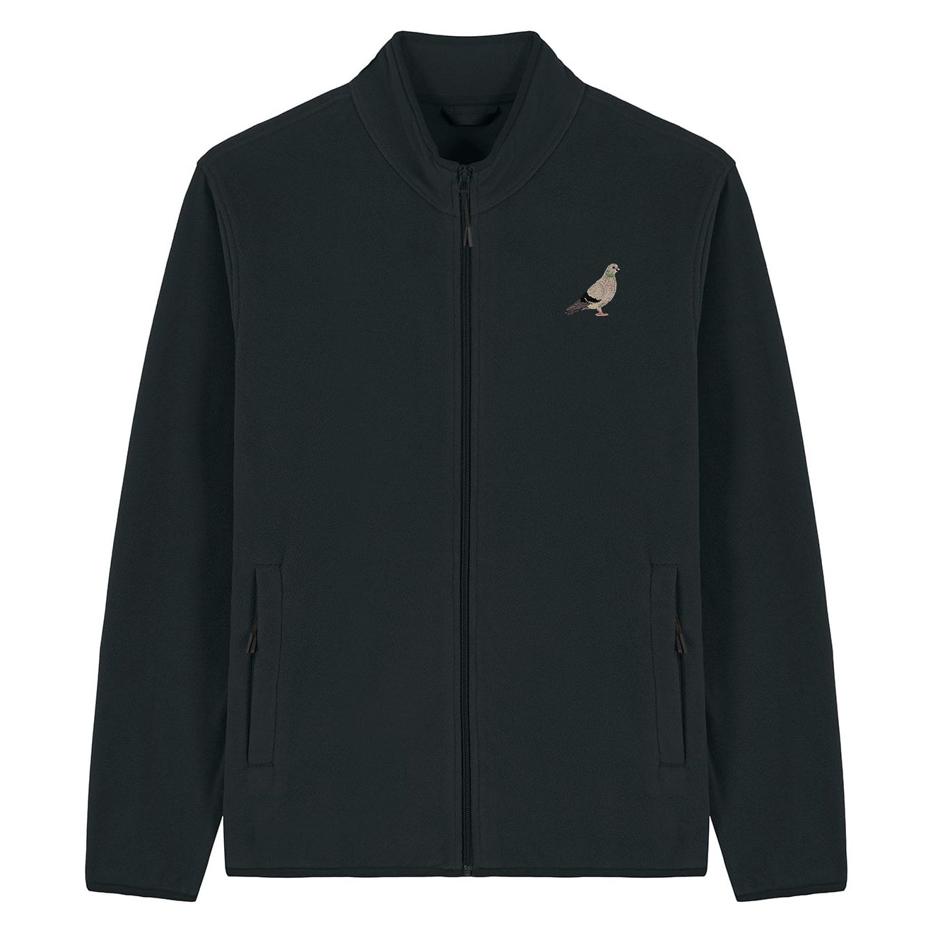 Pigeon Embroidered Men's Fleece Jacket