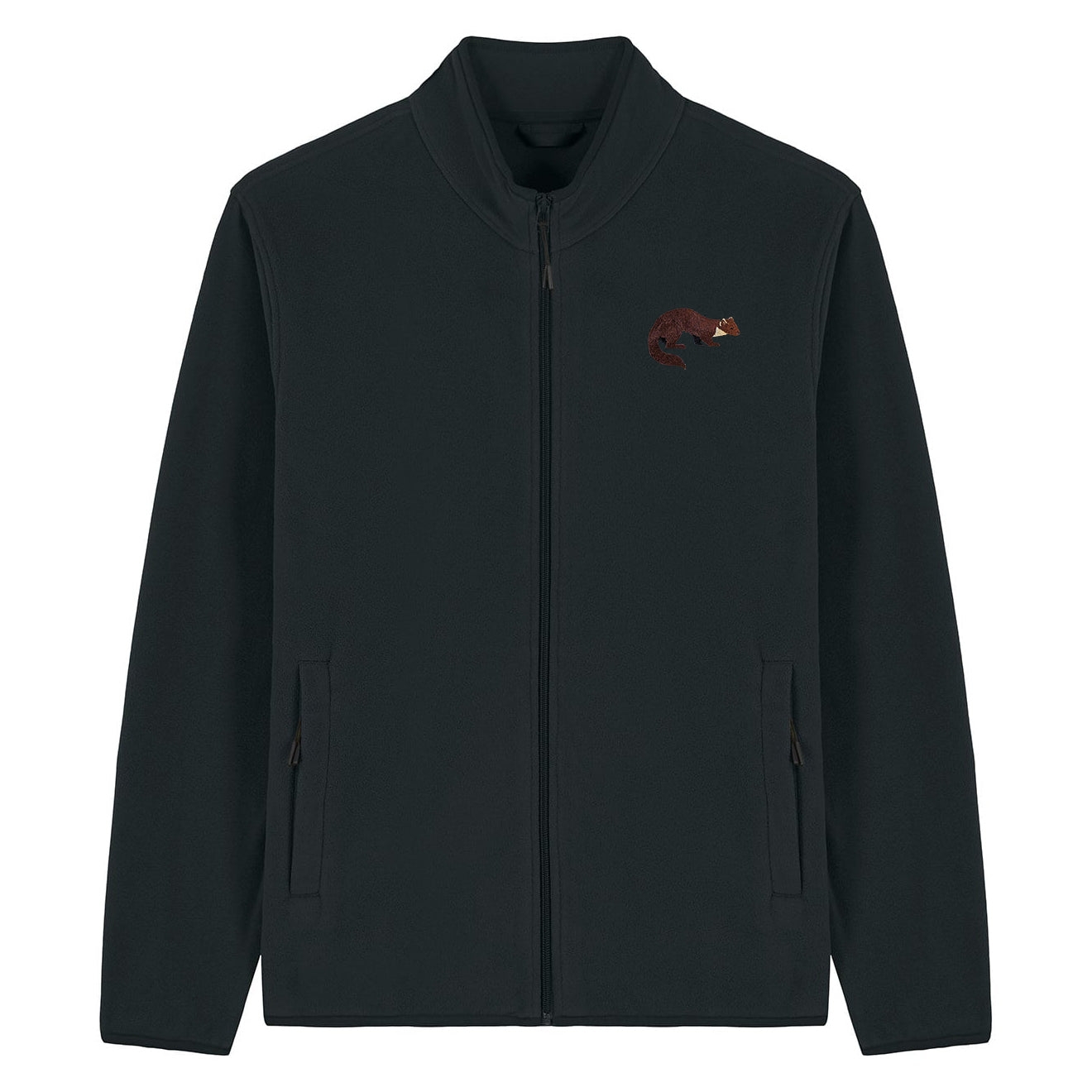Pine Marten Embroidered Men's Fleece Jacket