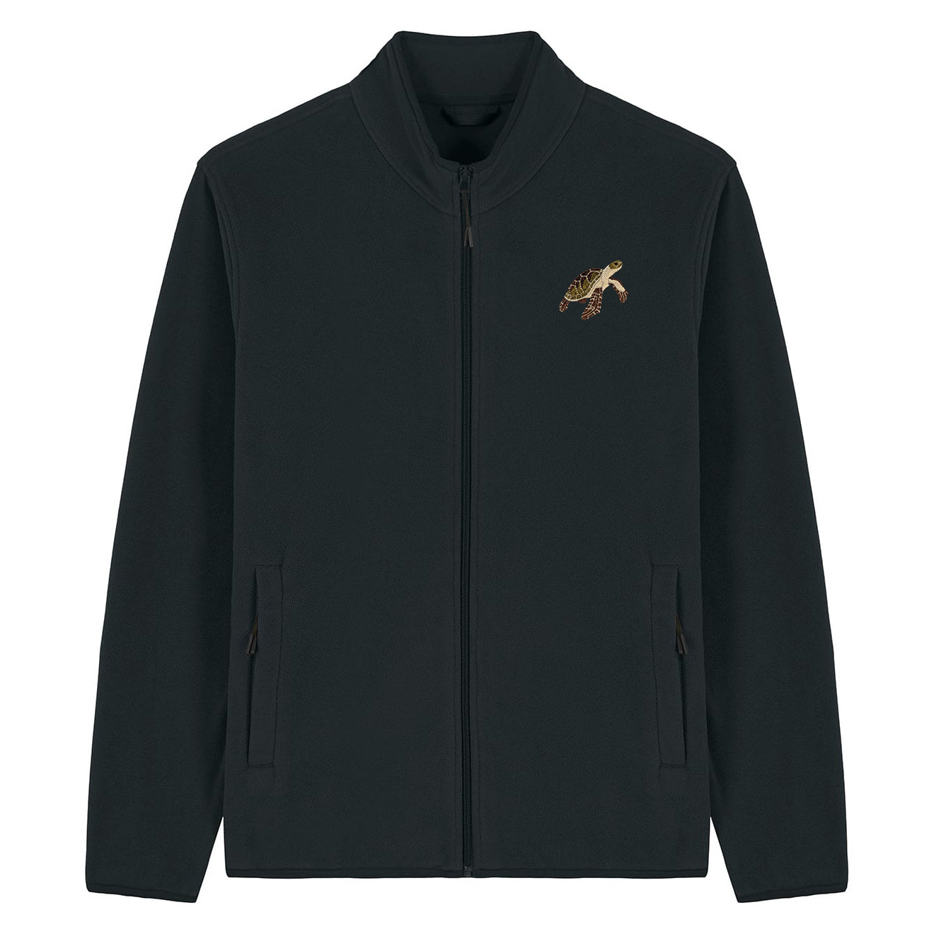 Sea Turtle Embroidered Men's Fleece Jacket
