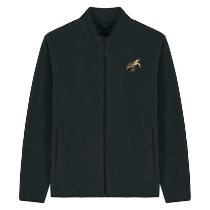 Sea Turtle Embroidered Men's Fleece Jacket