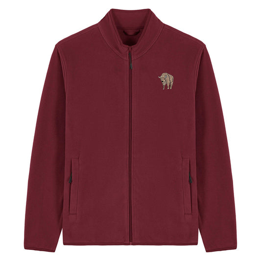 Bison Embroidered Men's Fleece Jacket
