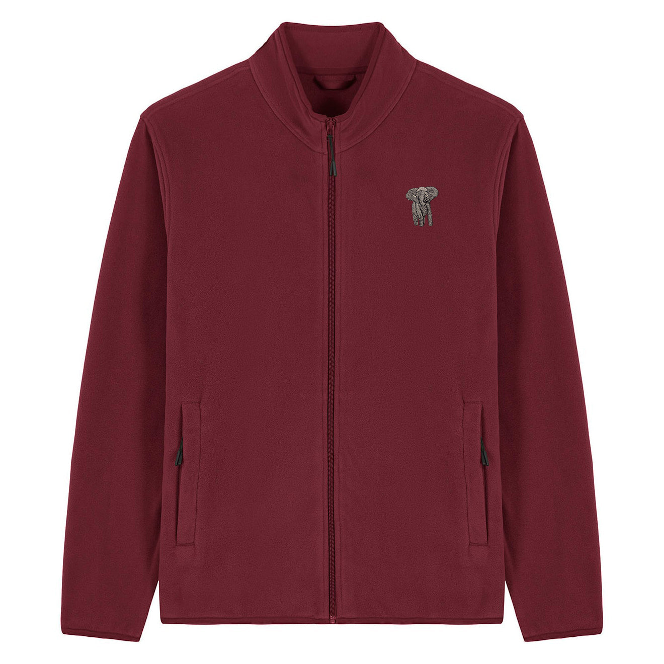 Elephant Embroidered Men's Fleece Jacket
