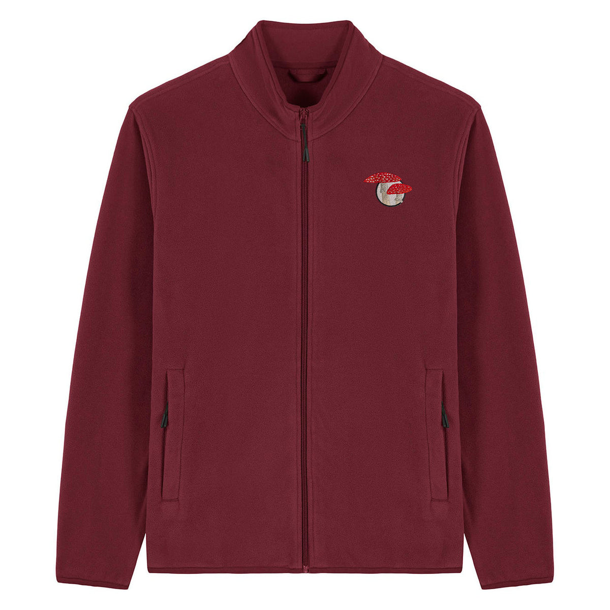 Fly Agaric Mushroom Embroidered Men's Fleece Jacket
