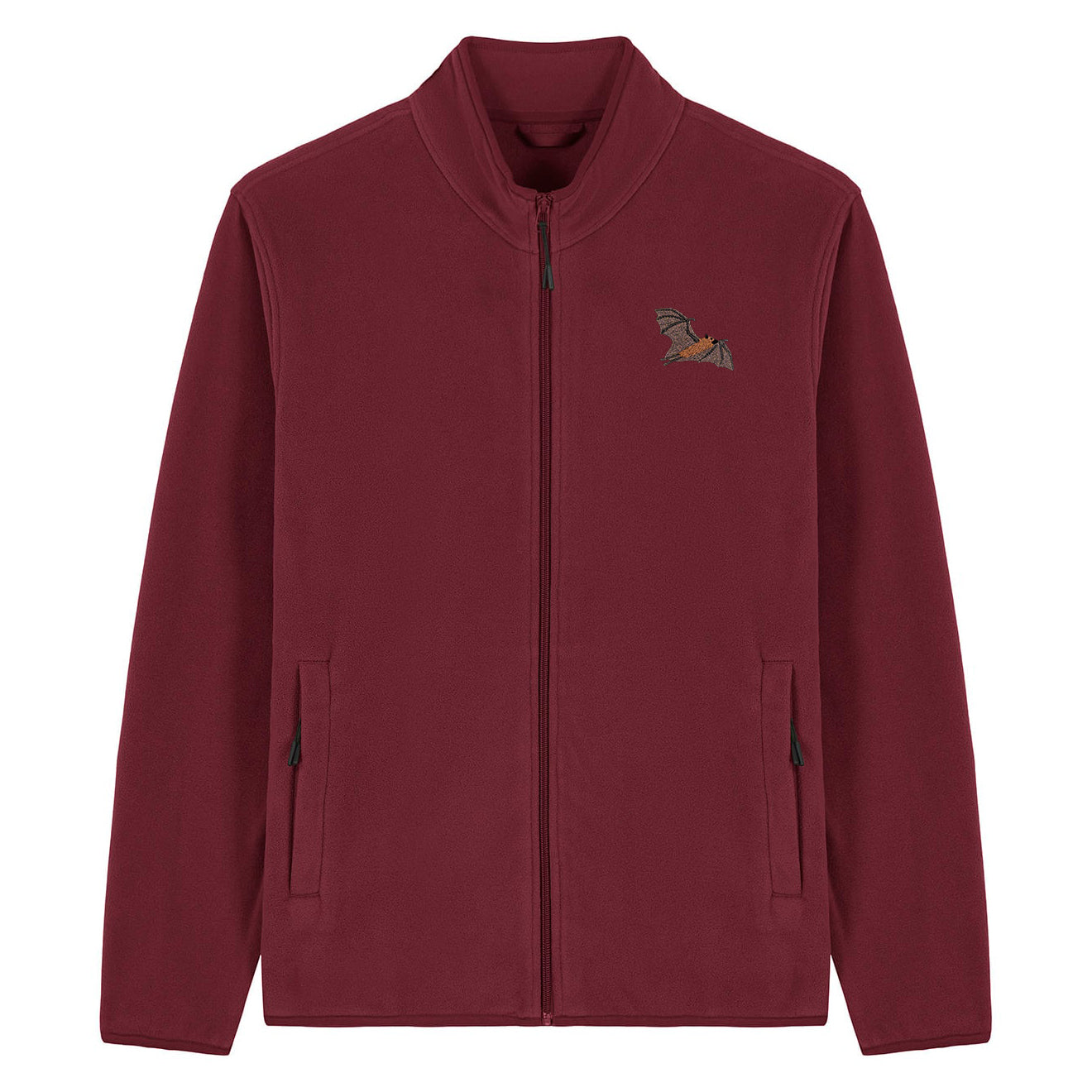 Fruit Bat Embroidered Men's Fleece Jacket
