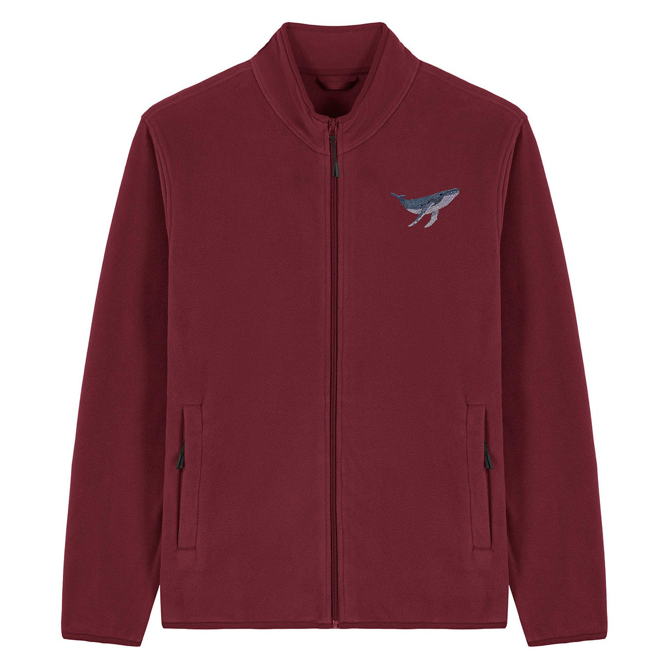 Humpback Whale Embroidered Men's Fleece Jacket
