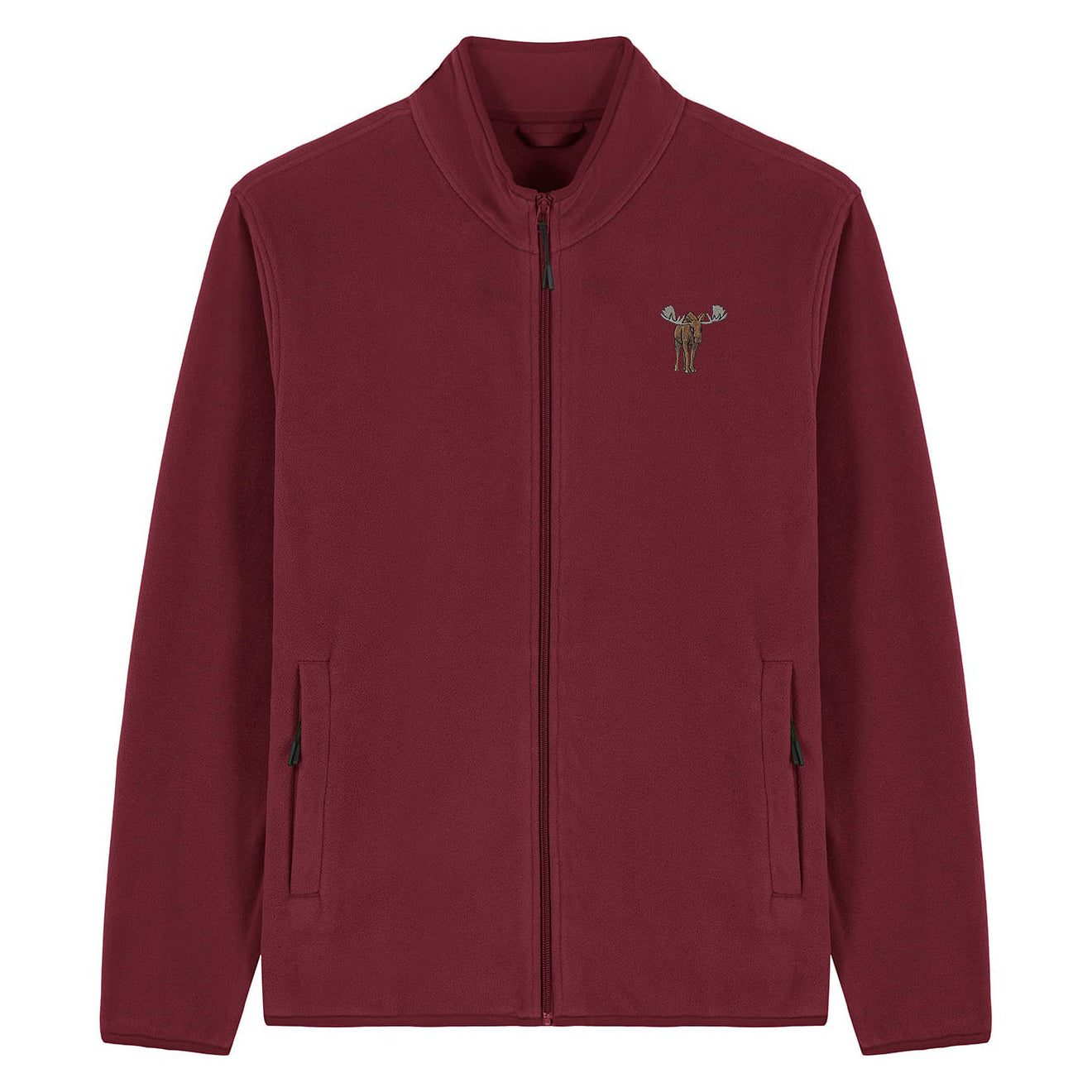 Moose Embroidered Men's Fleece Jacket