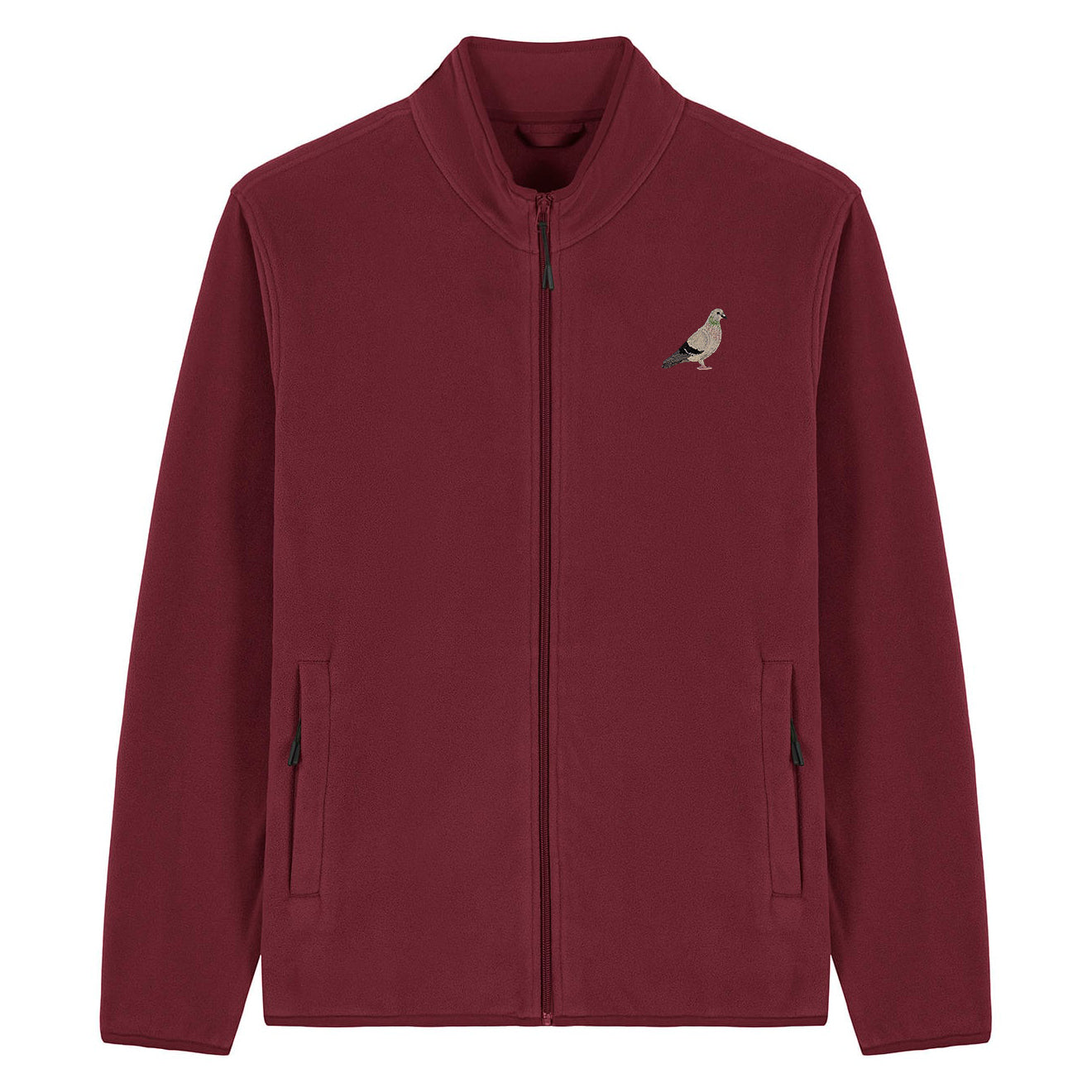 Pigeon Embroidered Men's Fleece Jacket
