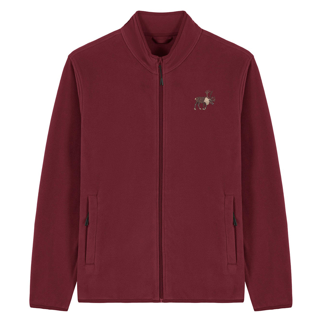Reindeer Embroidered Men's Fleece Jacket