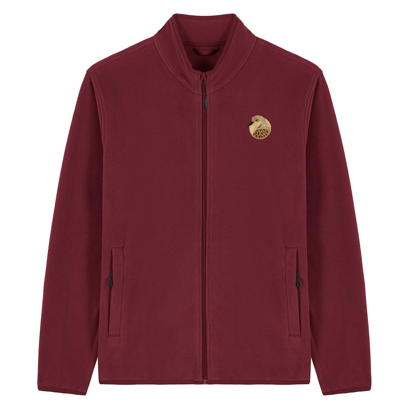 Turtledove Portrait Embroidered Men's Fleece Jacket
