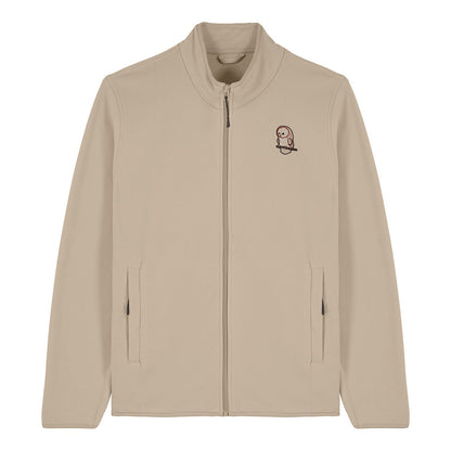 Barn Owl Cute Embroidered Men's Fleece Jacket