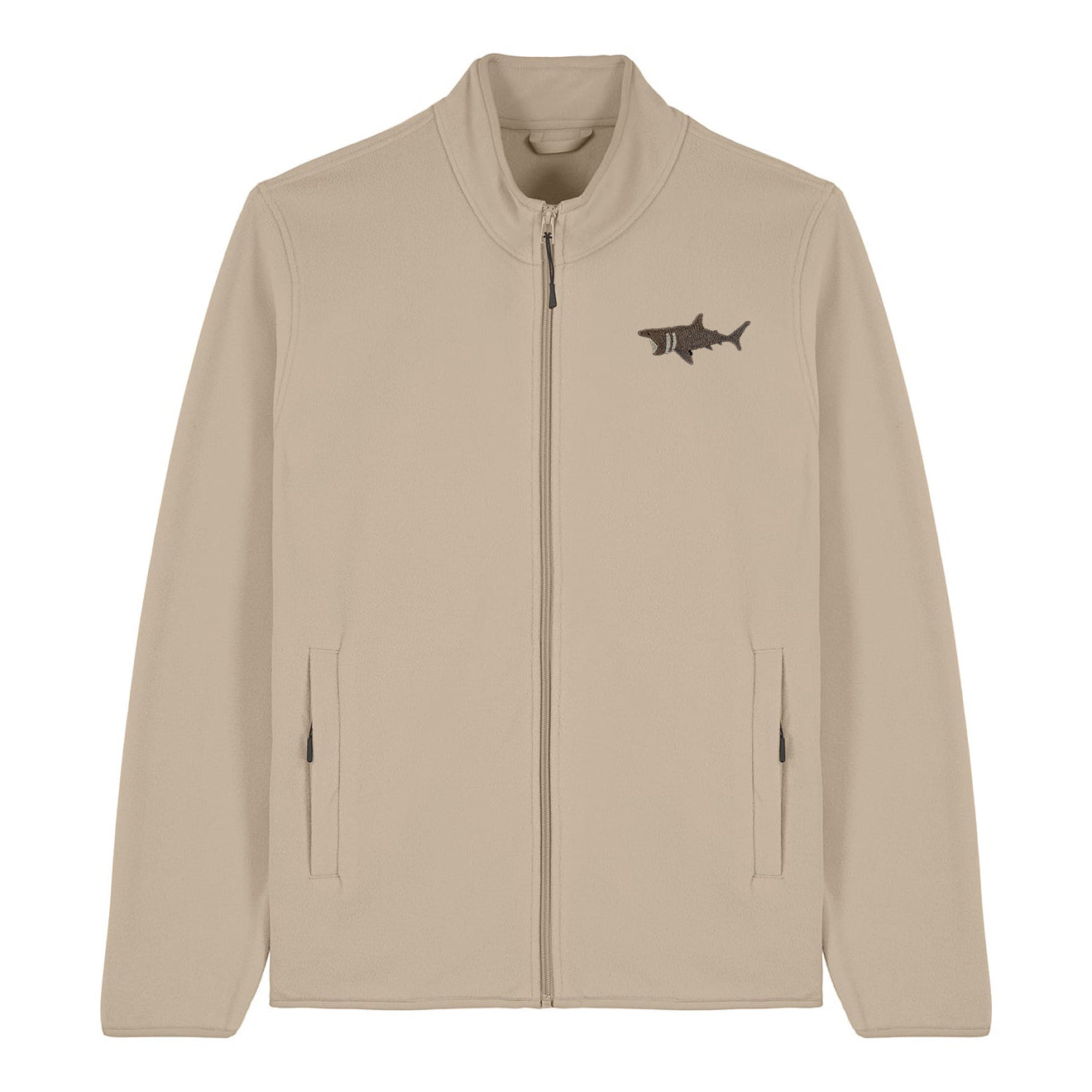 Basking Shark Embroidered Men's Fleece Jacket
